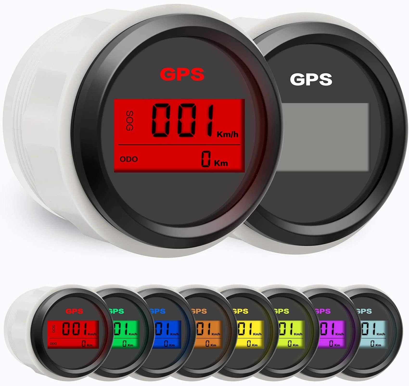 BLUERICE 7 Backlight 52mm Universal GPS Speedometer SOG ODO Meter for Motorcycle Car Truck Boat Yacht