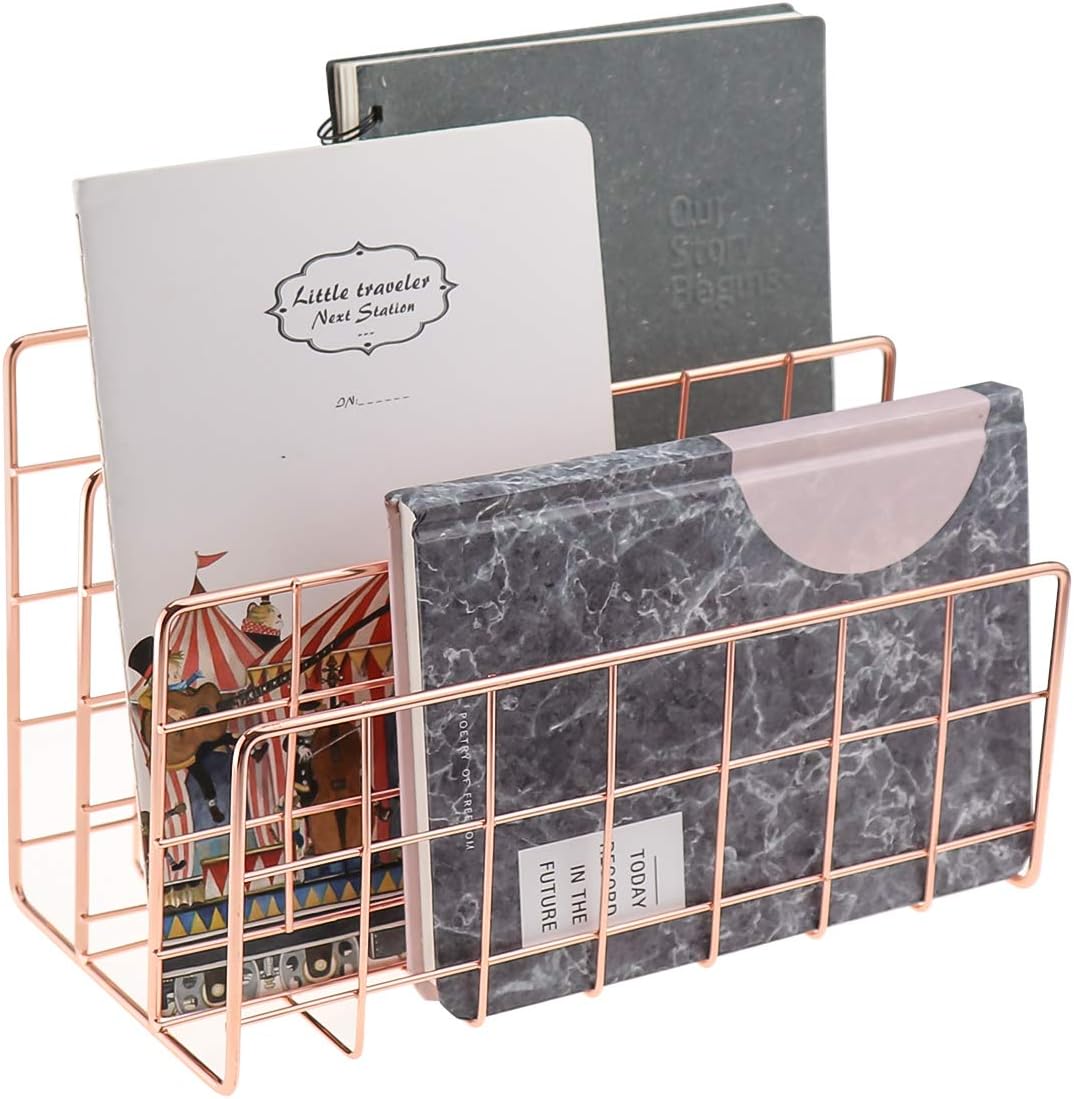 Letter Holder Metal Mail Holder, Mini Letter Rack Post Storage Desk