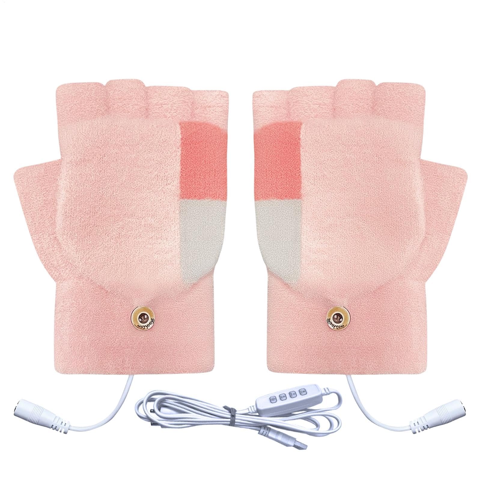 ZH1YFD Podgrzewane rękawiczki bez palców | Rękawiczki do laptopa | Rękawiczki USB typu Full & Half Hands, 3 poziomy, podgrzewane, do jazdy na nartach zimowych, do pisania na łyżwach