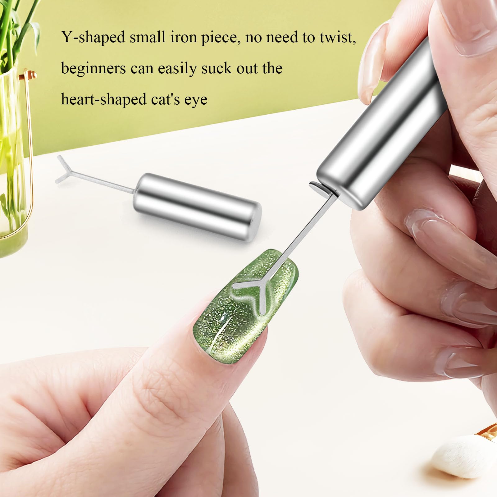 Cat Eye Magnets for Nails Heart Magnets for Cat Eye Gel Polished Nail Tools for Nail Salon or Home 5 Pieces with DIY Rodent Tools with Y Shaped Guide Bars - Image 3