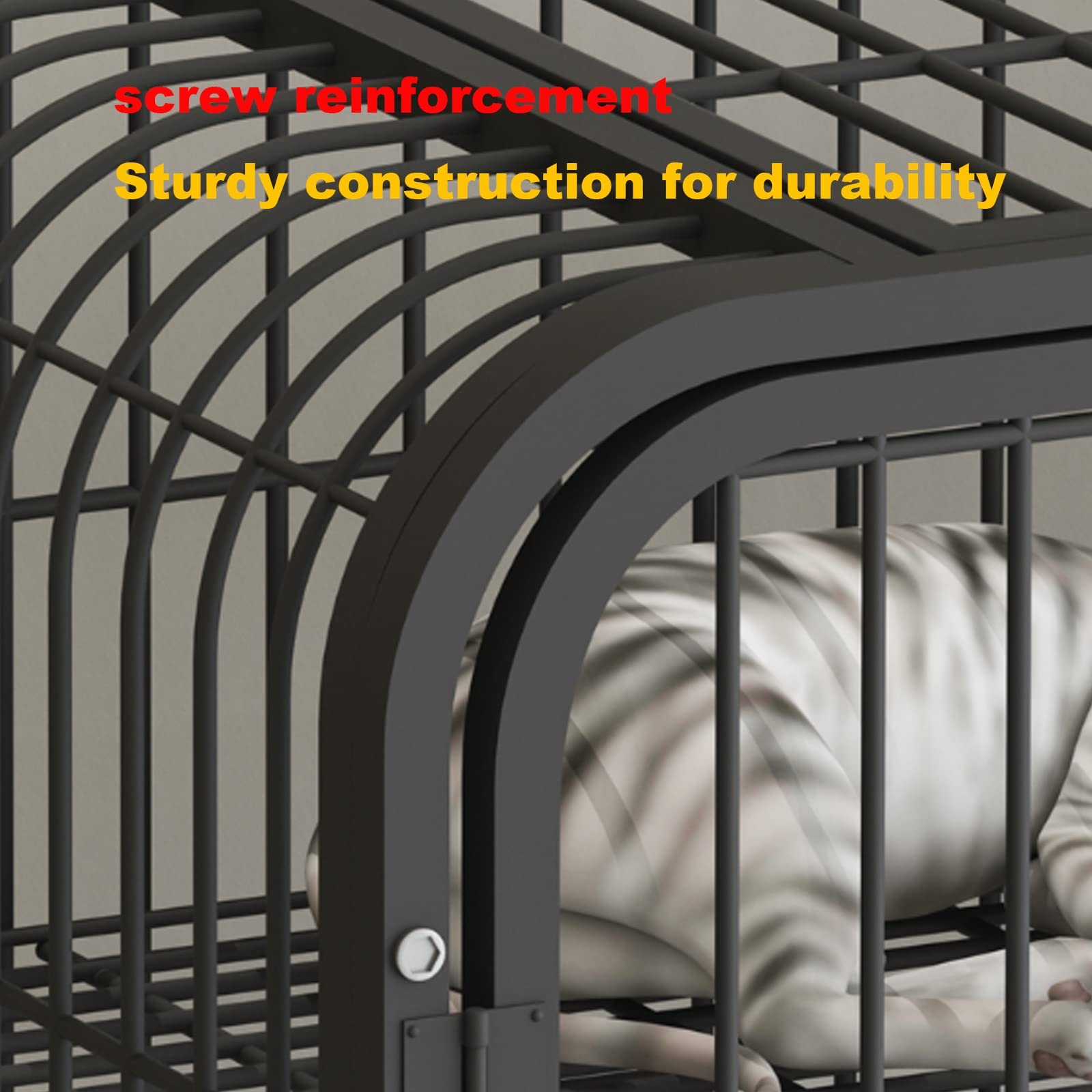Cage Chat Interieur Enclos Pour Chats, Grande Cage À Chat Parc Pour Chat Parc Pour Chiot Chat Fermé IntéRieur/ExtéRieur ClôTure En MéTal - Pour Chiot, Lapin, Chaton ( Color : Black-A , Size : 78*55*13