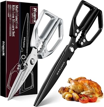 Huusk Kitchen Shears Set, Japanese Stainless Steel Scissors for Food