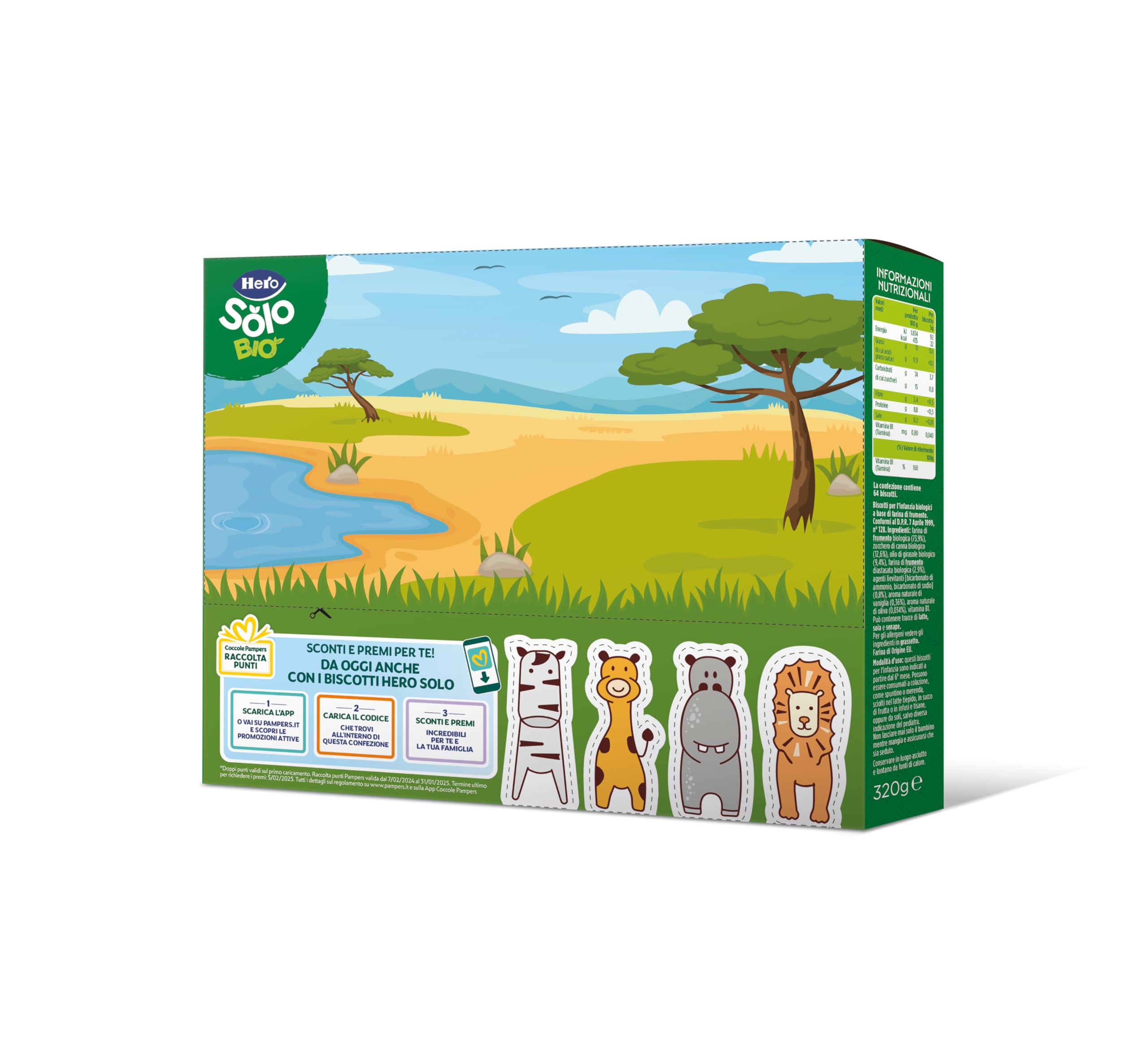 Hero Solo Bio, Biscotti Solubili 100% Biologici, senza zuccheri aggiunti e senza olio di palma - 12 confezioni da 320 gr