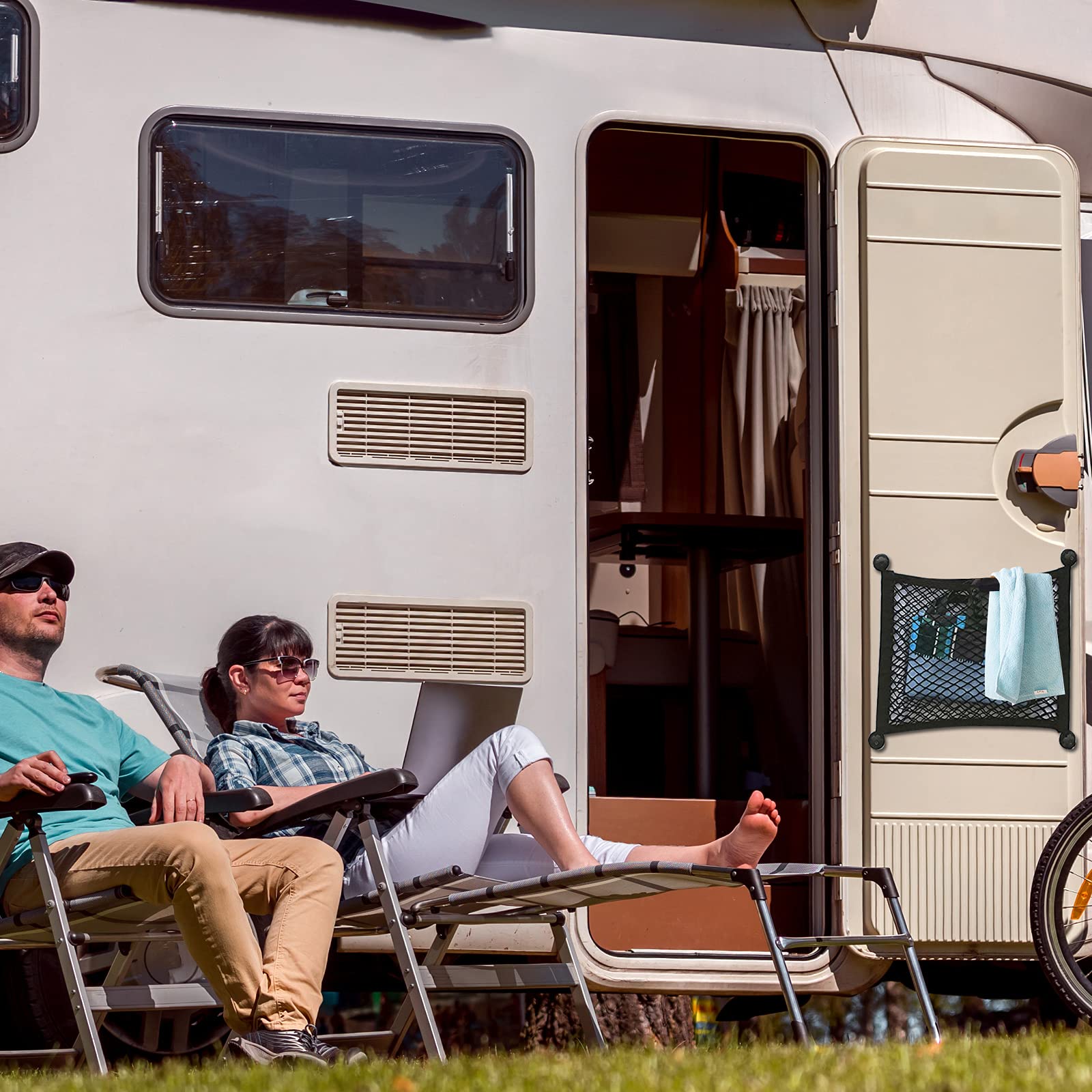 Rete Portaoggetti Auto 70x70cm - Rete Elastica Per Bagagliaio Con Ganci, Universale Per Auto, SUV, Furgoni - Foto 4