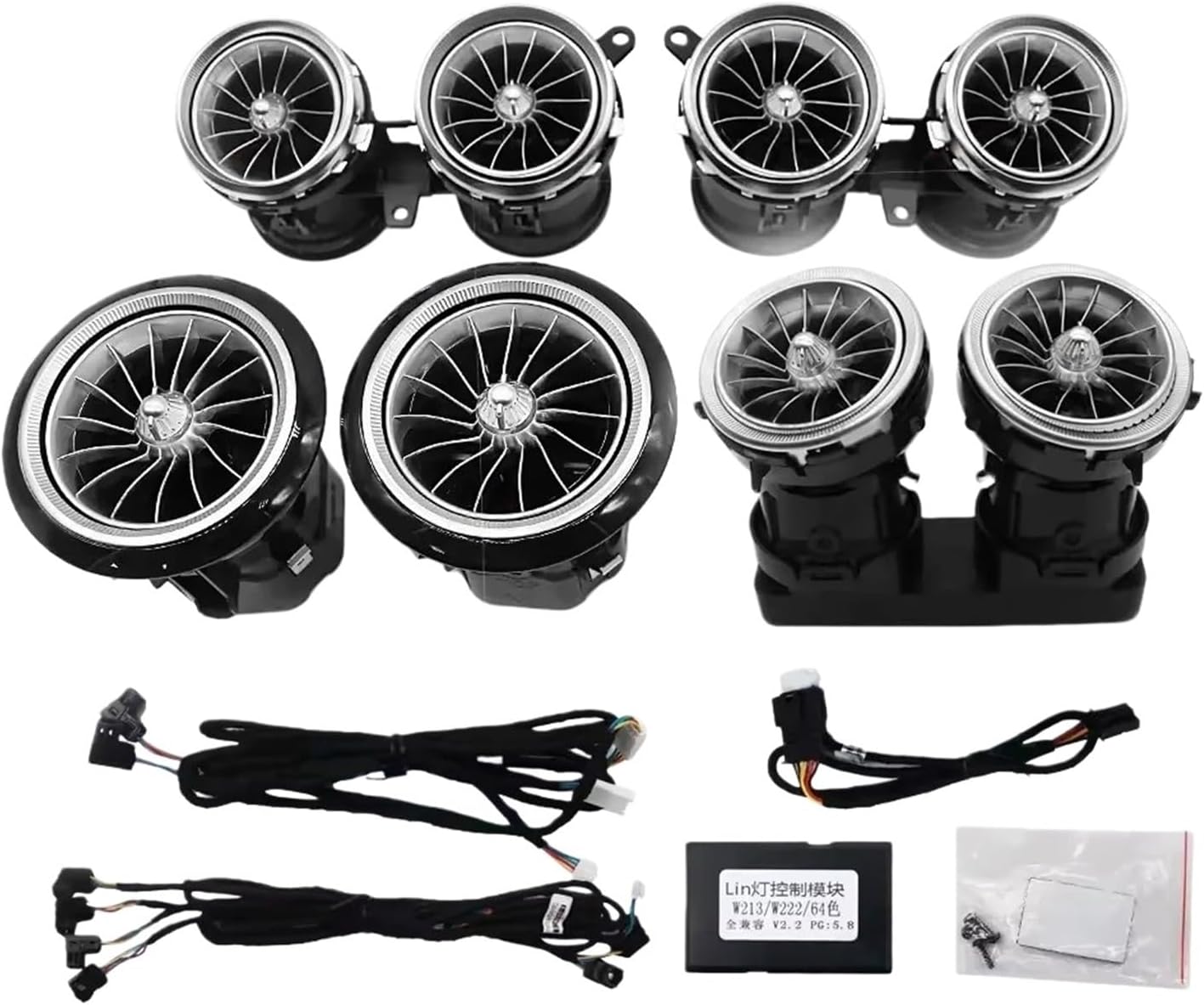64 Colour LED Vents Compatible For Benz E Class W213 E43 E53 Original 64Colors Car Nozzle Turbine Air Outlet