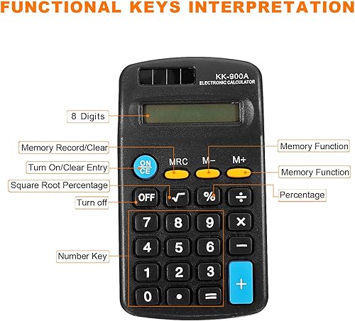 Miniatura 3 de PATIKIL Calculadora de bolsillo pequeño calculadora de mano básica de 8 dígitos pantalla LCD de cuatro funciones funciona con pilas para escritorio