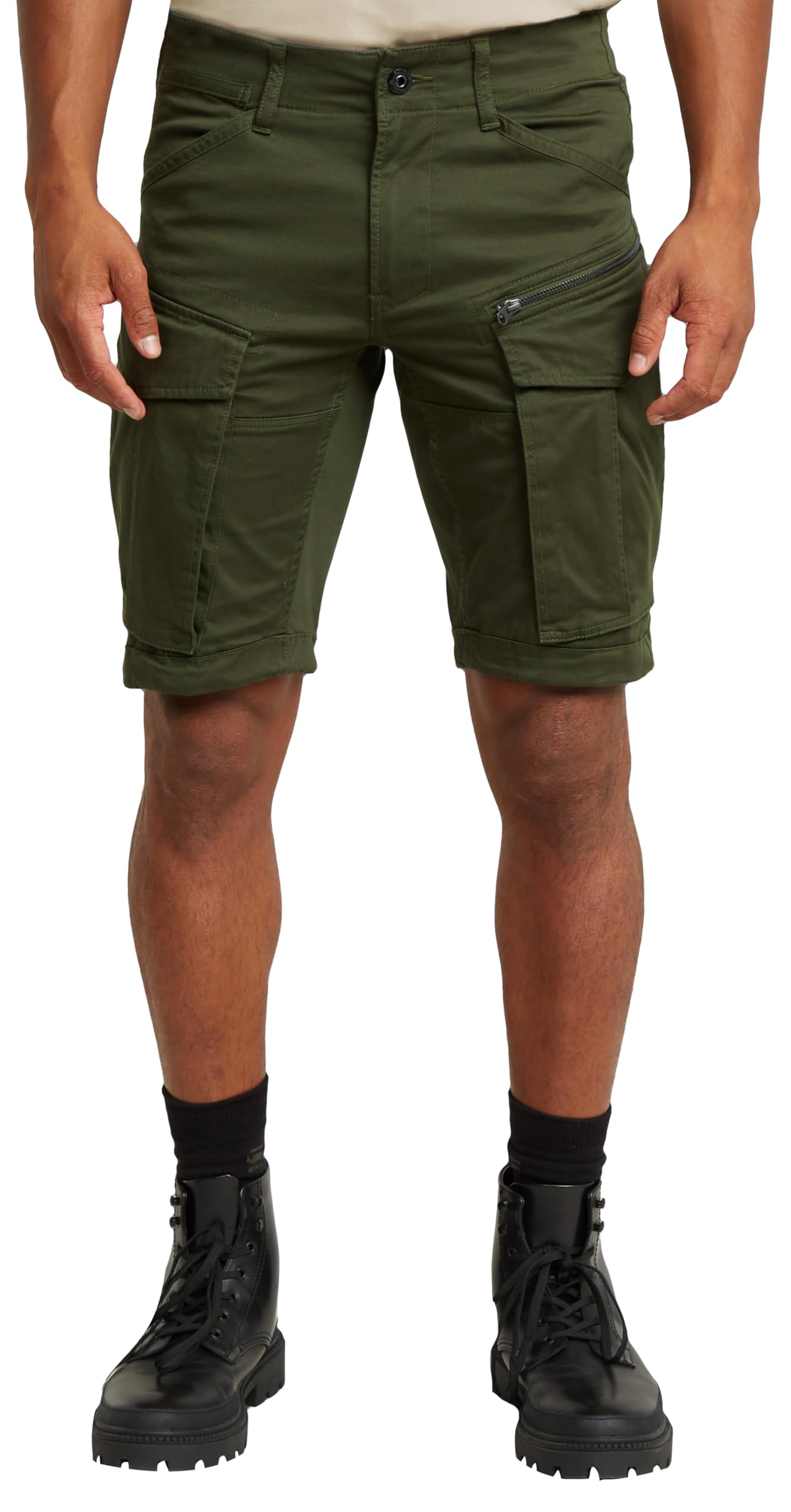 G-STAR Uomo Rovic Zip Regular Shorts, Verde Scuro (Dk Bronze Green D26214-5126-6059), 34-image