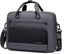 ah arctic hunter Laptop Bag,Messenger bags for Men and Women Laptop Sling Bag with Handle Water-resistant Laptop Briefcase for 15.6 inch Laptop Multiple Pockets Travel Office For Men., Grey