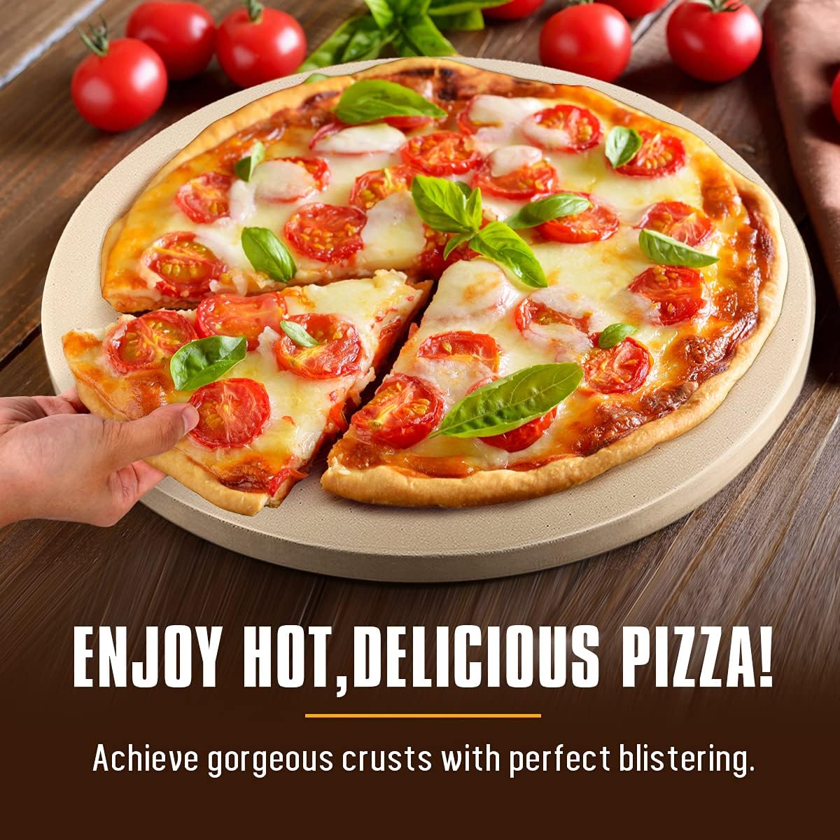 Pizza Stone, 15''x 15'' Round Engineered Tuff Cordierite Durable Baking Stones for Ovens & Grill & BBQ, Stone Oven Round Pizza Stone