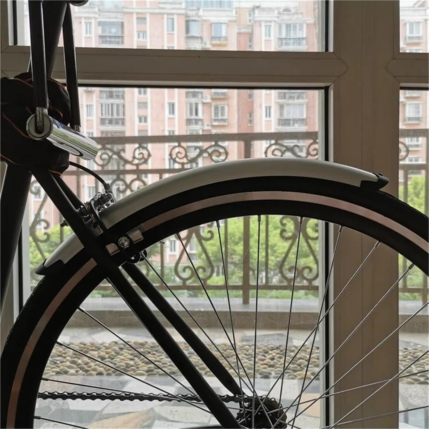 Retro Bicycle Fender 700C Road Bicycle Front Rear Fender Racing Fixed Gear Bike Fender Black Silver Plastic Aluminum Alloy Liner