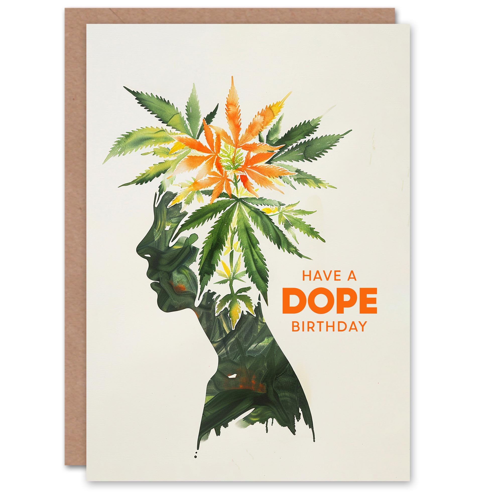 Artery8 Dope Day Marijuana Queen Weed Leaf Concept Art Blank For Him Or Her Art Birthday Card