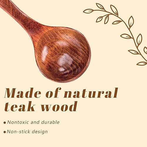 Miniatura 3 de HANSGO Juego de cucharas de madera de 3 piezas, cucharas de madera antiadherentes, cucharas de cocina de sopa, utensilios de cocina de madera de