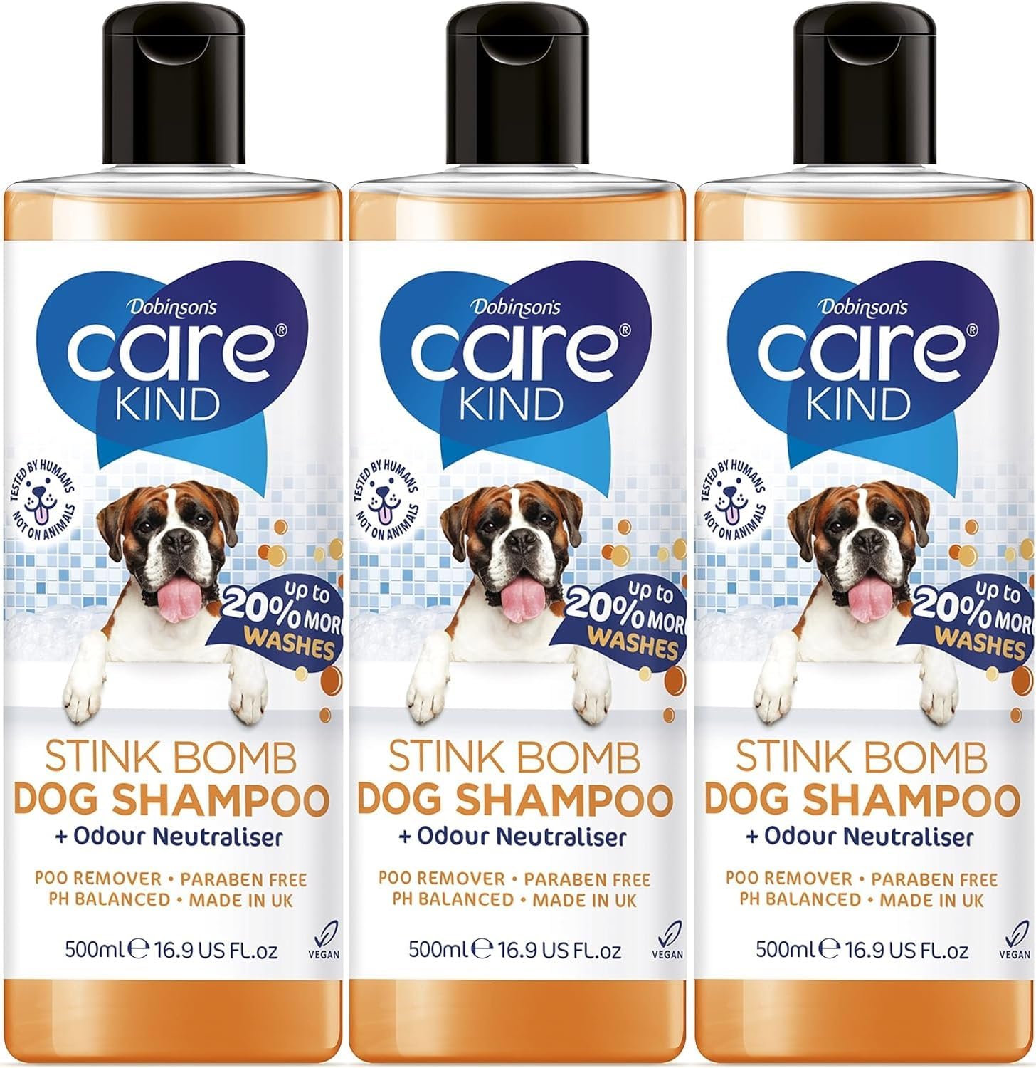 Dobinsons CareKind Stink Bomb Pet Dog Shampoo With Odour Neutraliser