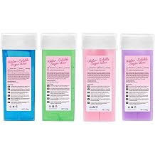 Roll On Wax Hair Removal Wax, Wax Refill, Roll on Wax, Water Washable Soft Wax Roller Cartridge for Roll on Waxing Kit for Larger Areas of the Body Hair Removal at Home 4 Pack 150g/5.29oz