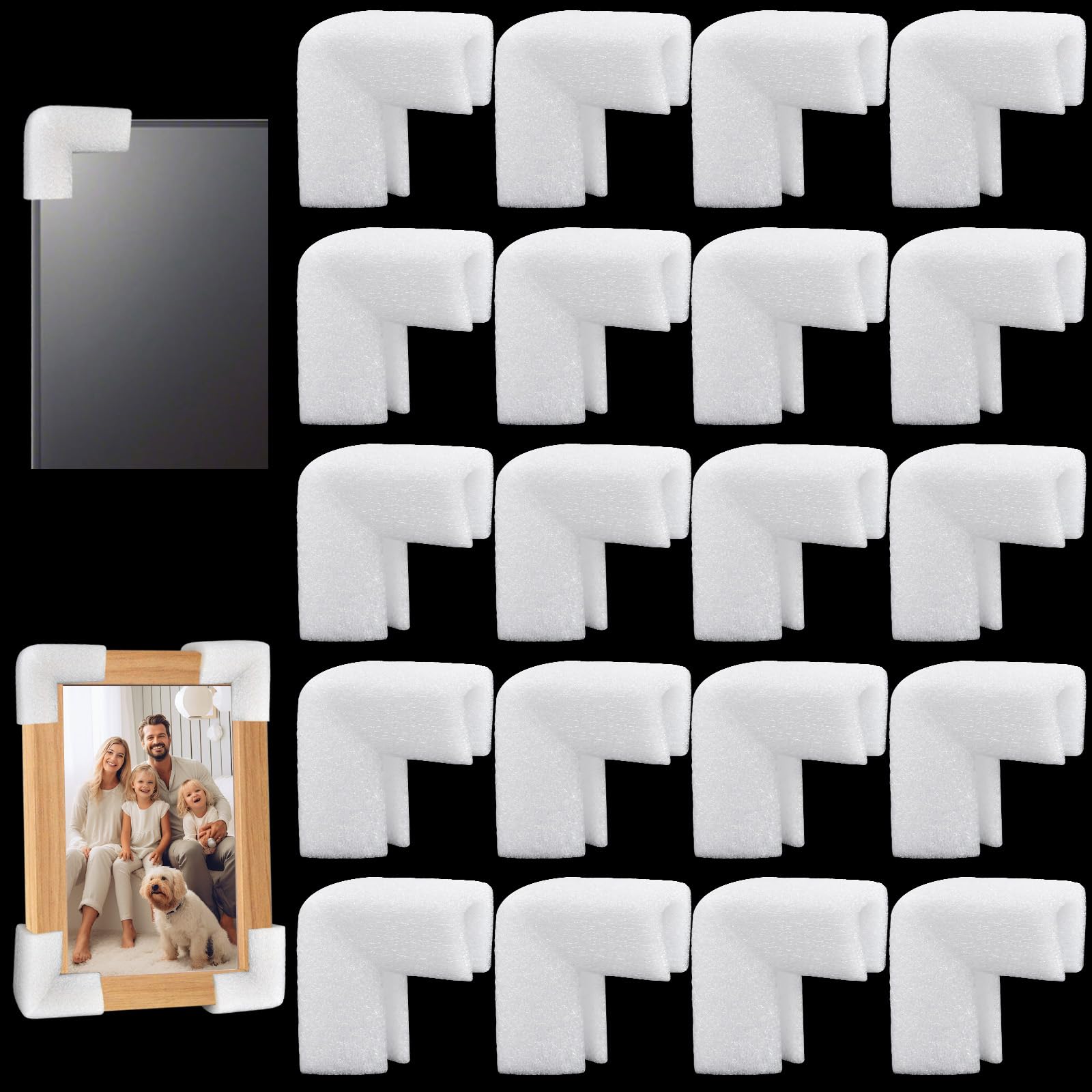 Protections d'angle en mousse pour éviter les bris de cadre TV et de miroir fragiles