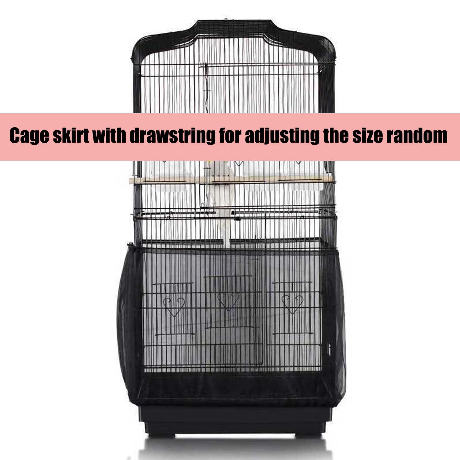 Copertura Gabbia Uccelli In Nylon Traspirante | Morbidarete Per Pappagalli | Fino A 300 Cm, Nero - Foto 7