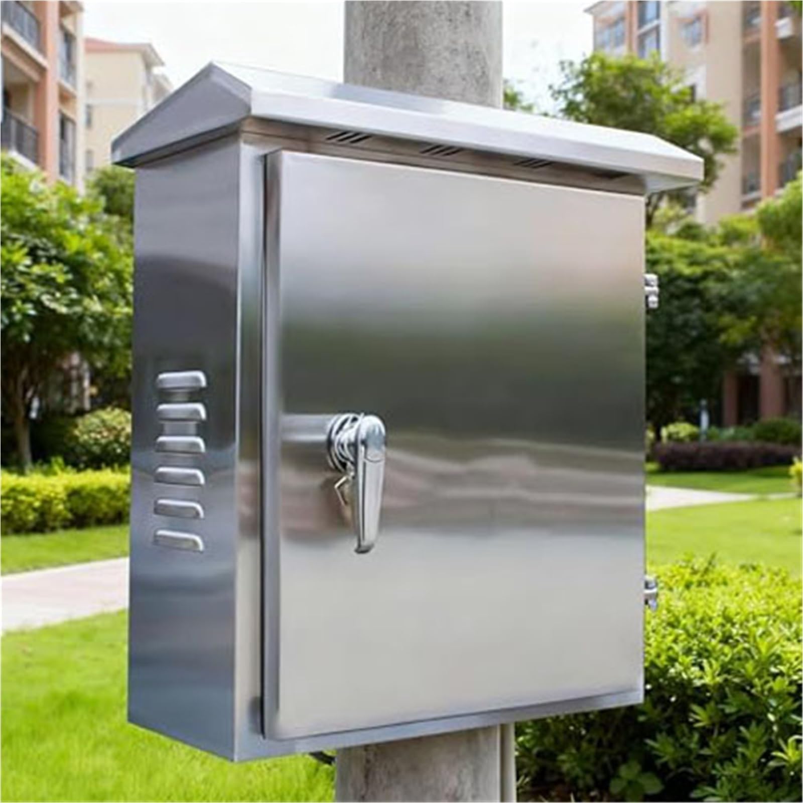 schaltschrank 250 300 400 500 600 Mm Breite Elektrogehäuse Für Den Außenbereich, Staubdichtes Edelstahlgehäuse Für Haushalt/Industrie, Elektrogehäuse(W x H x D x T 500x600x300x0.8mm)