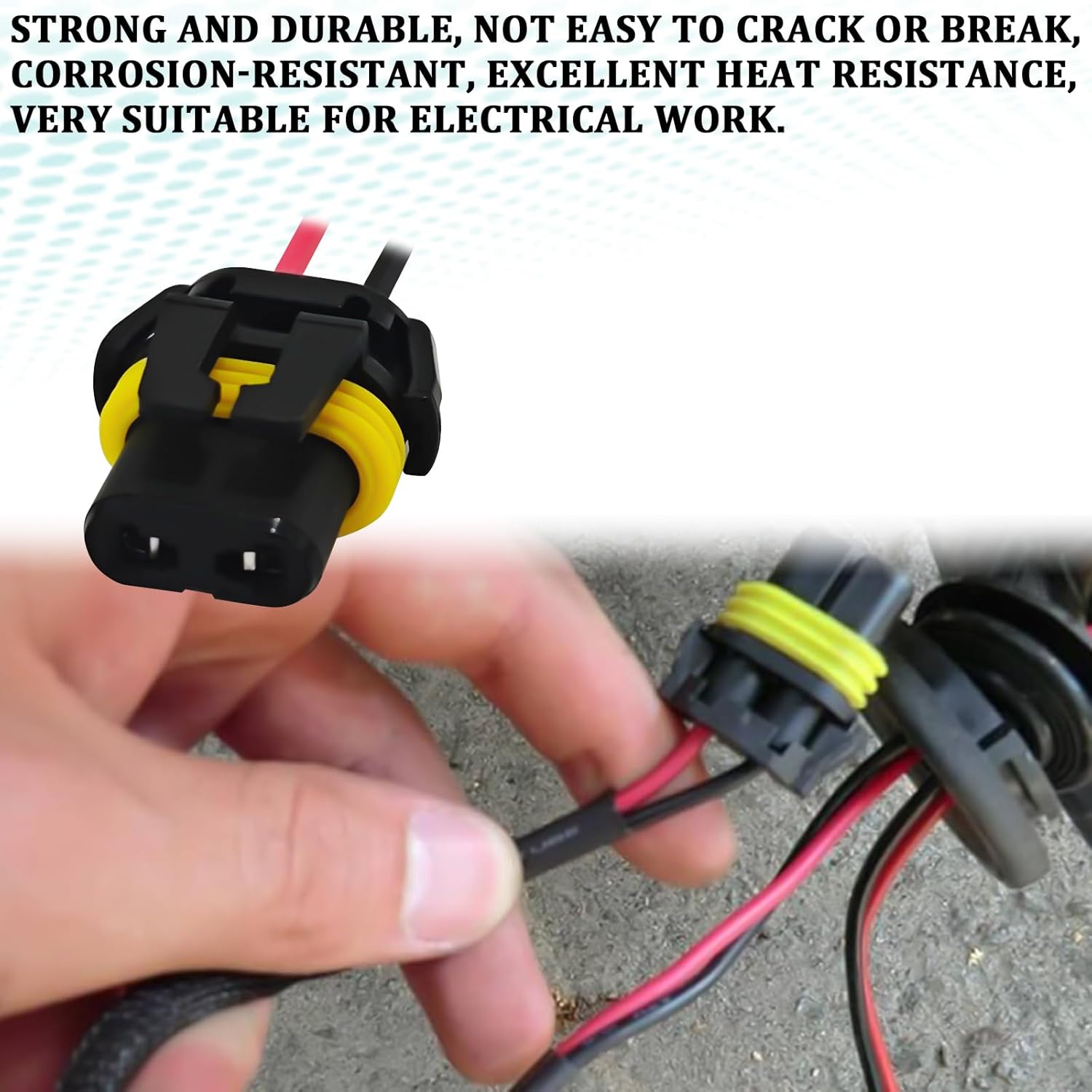 Headlight Connector Plug Fog Light Headlight Wiring Harness Pigtail Sockets Female Adapter Kit for 9005 9006 9012 HB3 HB4, Headlamp Wire Harness Plug Socket Connector for Car Accessories (2PCS)