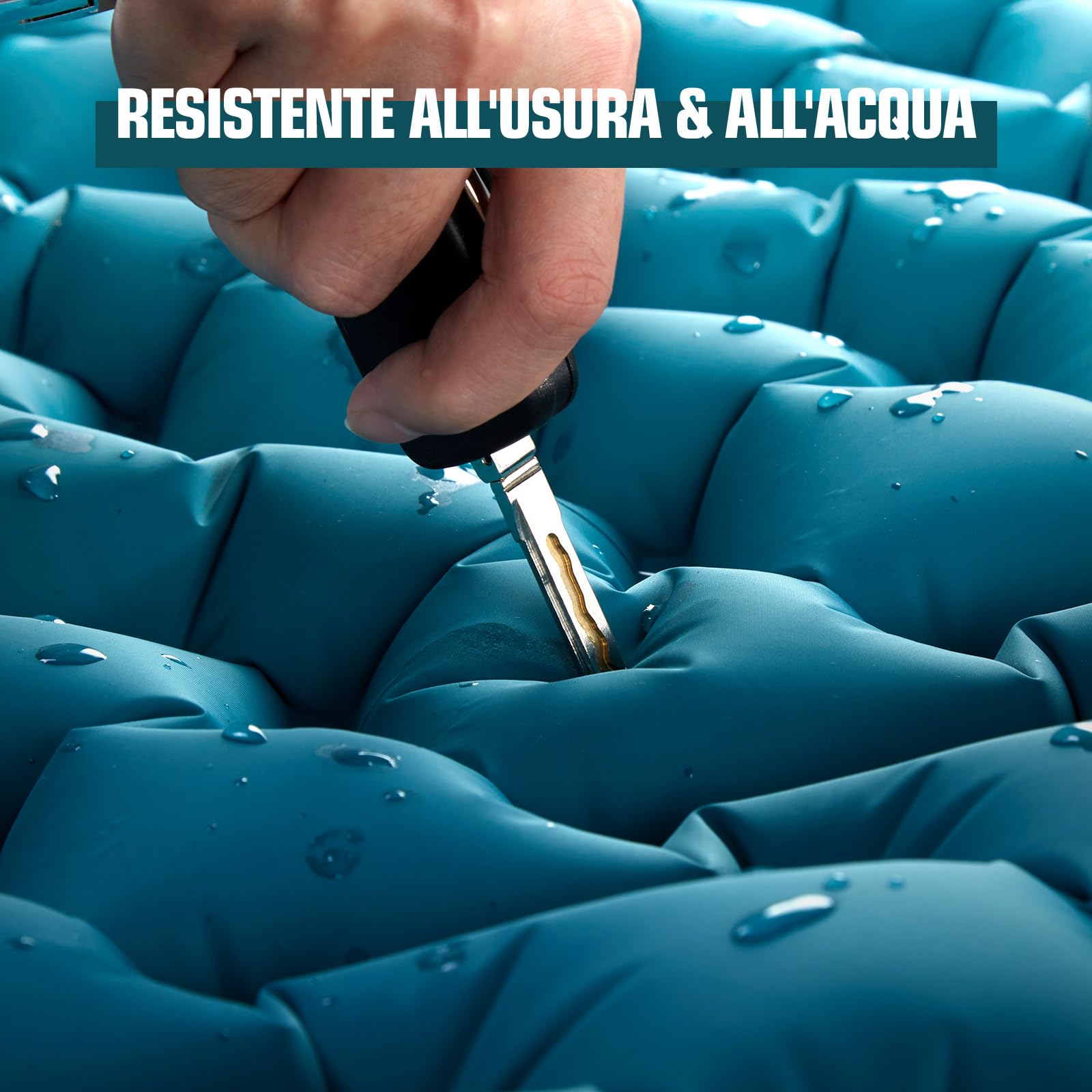 AKSOUL Materassino da campeggio autogonfiabile: ultraleggero per attività all'aperto, materasso gonfiabile, spesso, materassino autogonfiabile, con cuscino, pieghevole, termico, trekking, spiaggia
