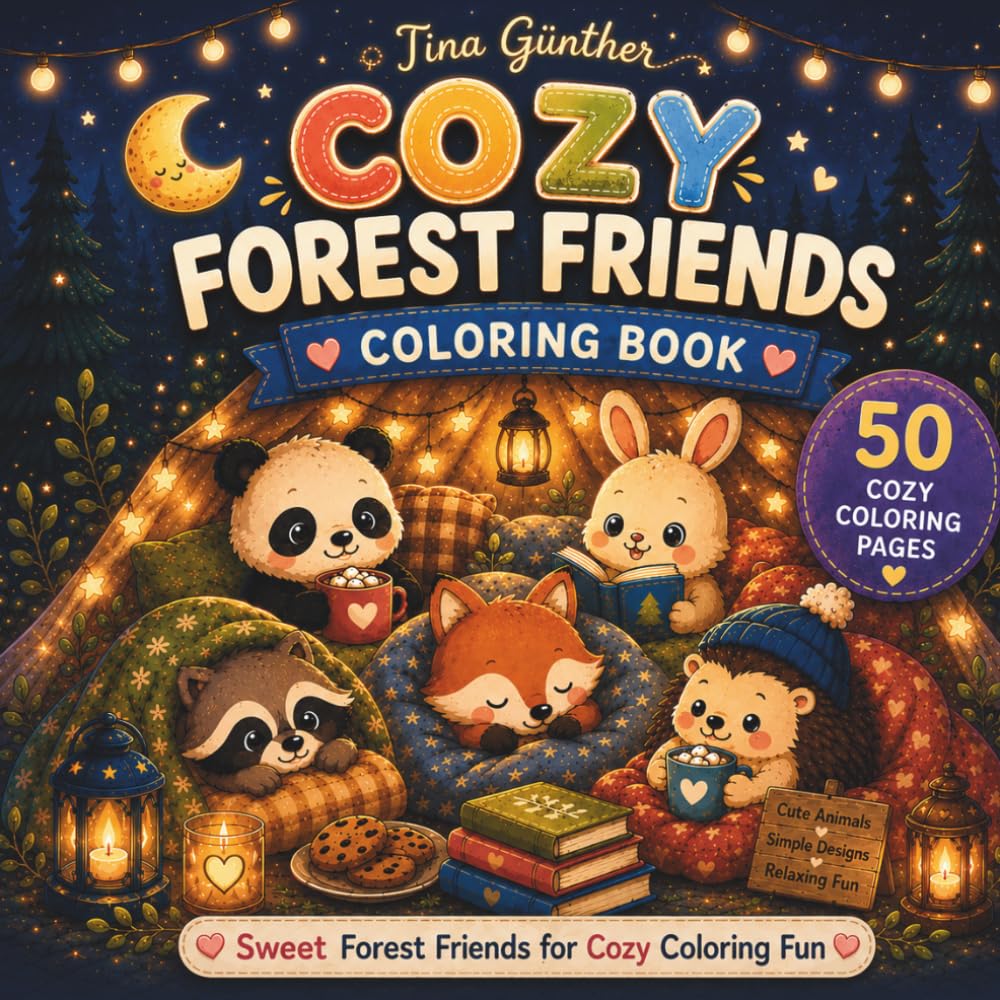 Cozy Forest Friends: Sweet Forest Friends for Cozy Coloring Fun