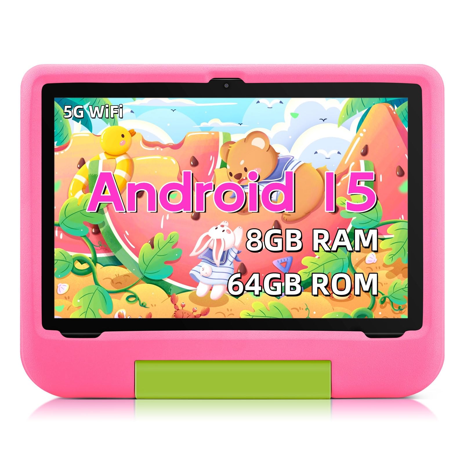 Kids Tablet – 10.1” Android 15 Tablet for Kids with 8GB RAM 64GB Storage, WiFi 6, Octa-Core CPU, Parental Control, Pre-Installed Kids Apps, 5000mAh Battery, EVA Case – Tablets for Children Ages 3–15
