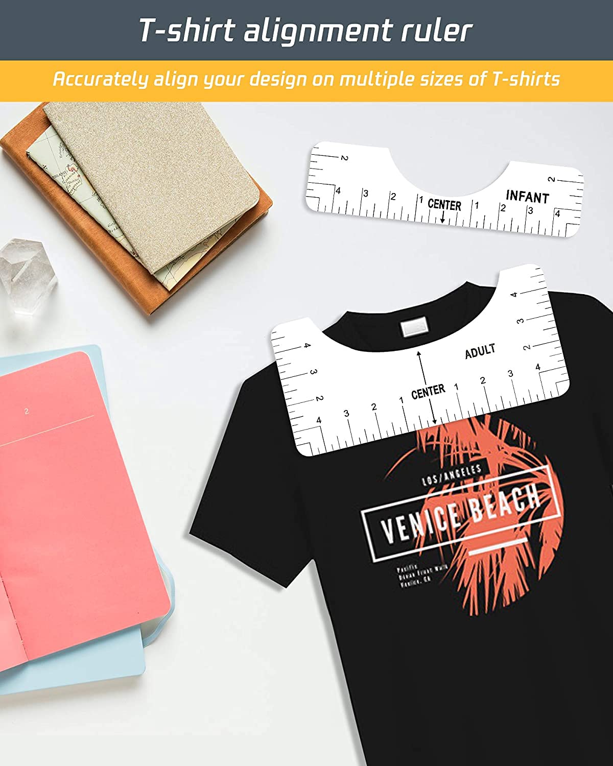 Acheter Guide de règle de t-shirt, outil d'alignement, acrylique pour les conceptions au centre