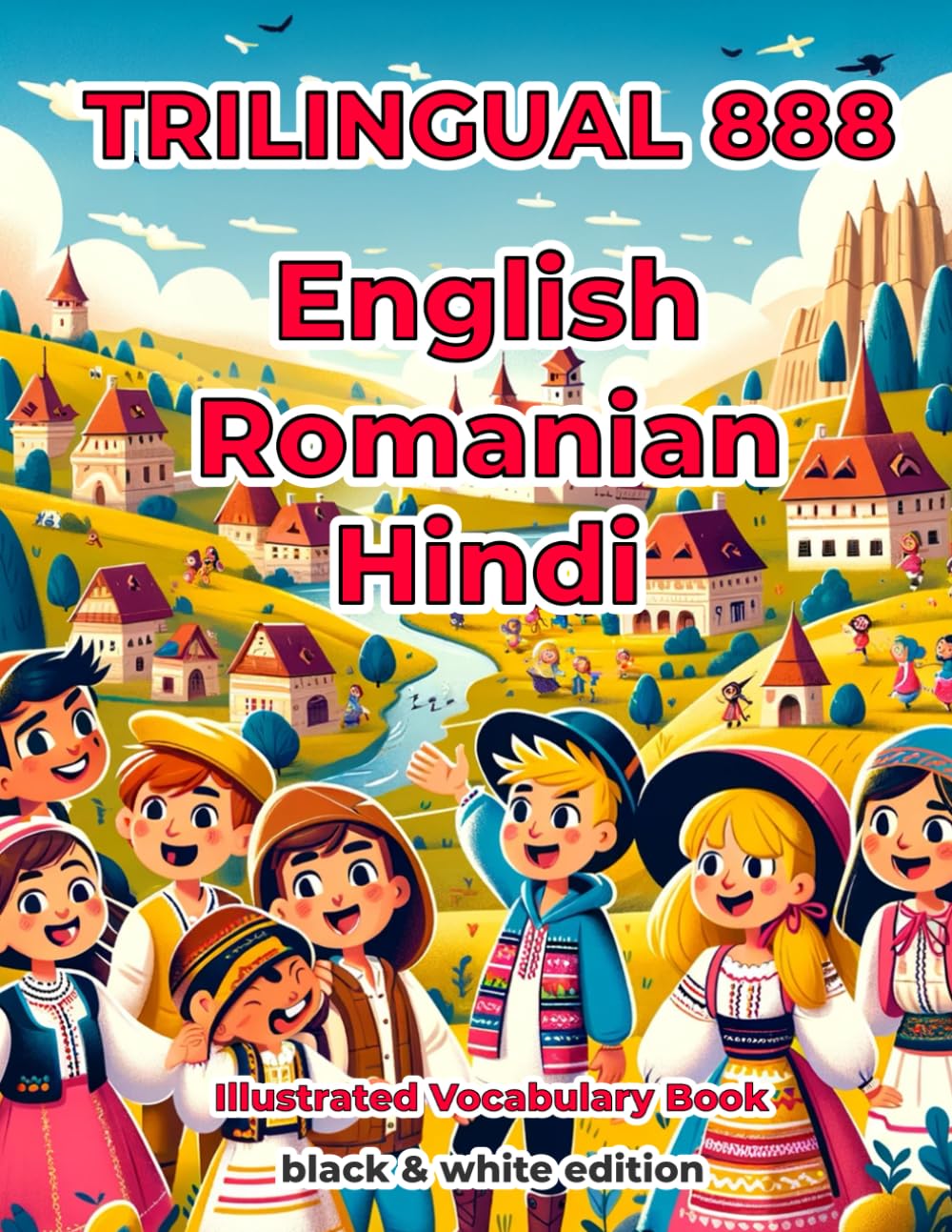 Trilingual 888 English Romanian Hindi Illustrated Vocabulary Book: Help your child become multilingual with efficiency