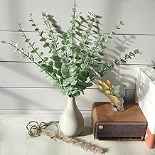 VERVENIX 5-Piece Artificial Eucalyptus & Gingko Leaves Stem Set – Premium Faux Greenery for Home & Wedding Decor (40.64 cm)