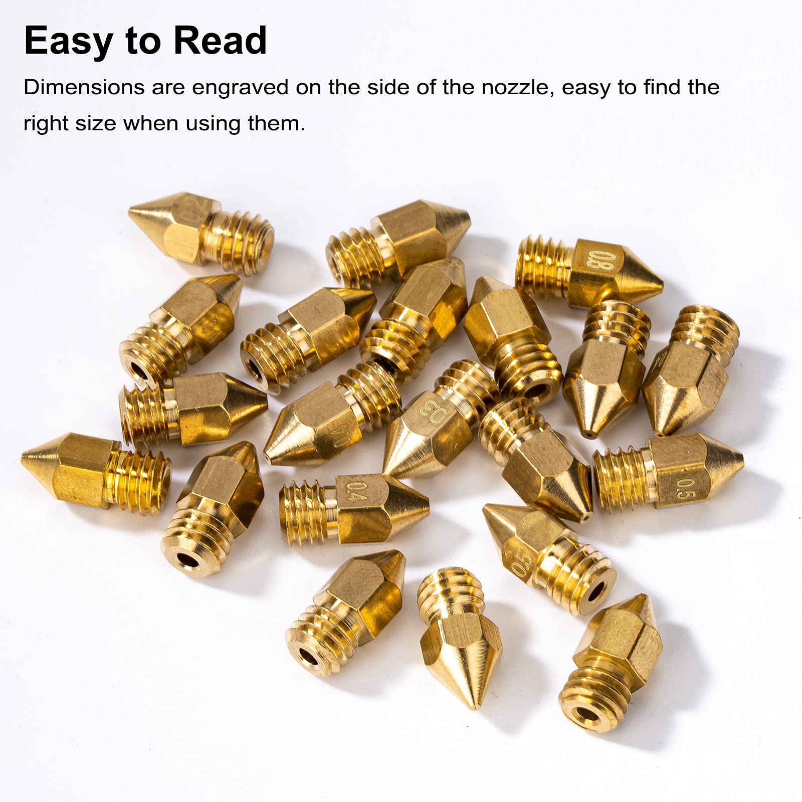 10 Ugelli MK8 0.4mm Per Stampanti 3D + 2 Aghi Pulizia - Ottone, Per Creality CR-10, Makerbot, Reprap - Foto 3