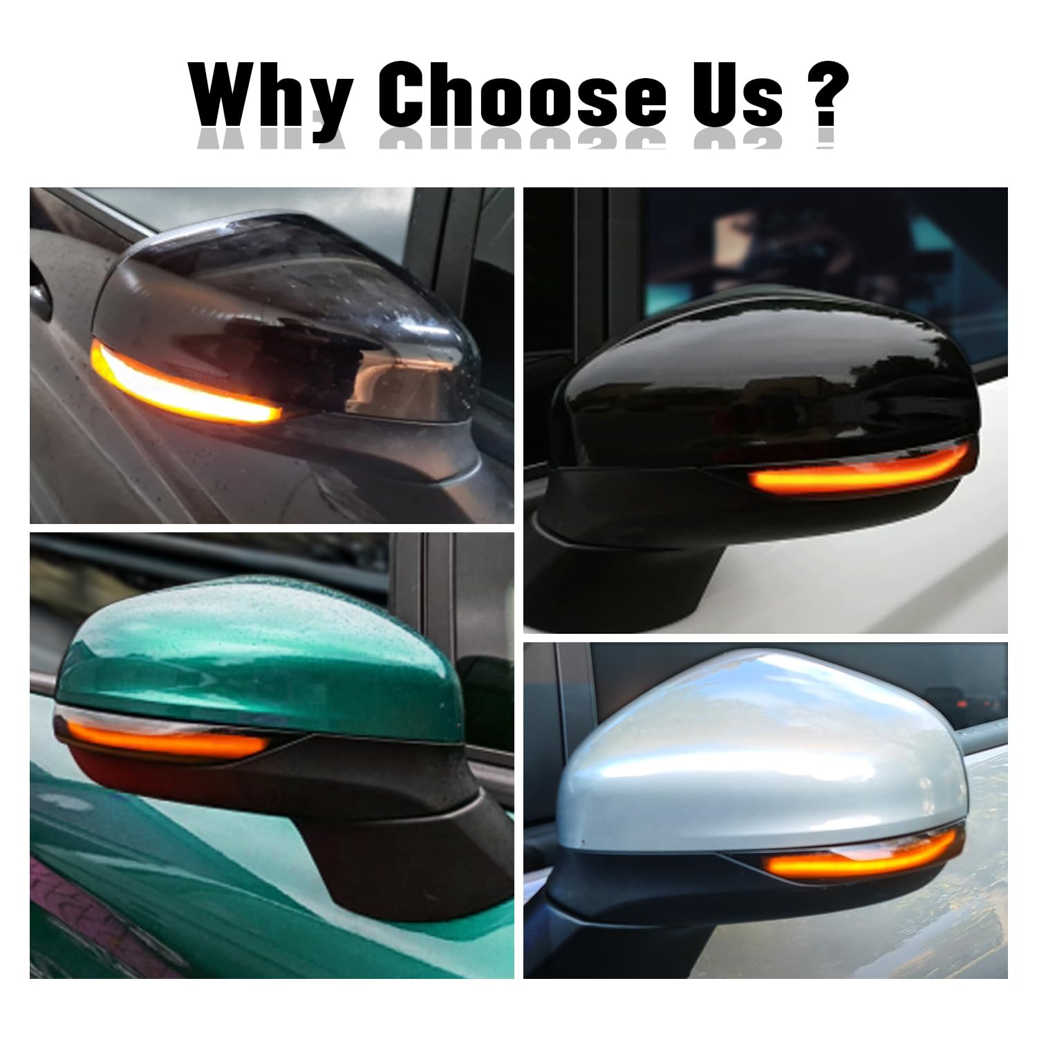 WinPower LED Światła Kierunkowskazów Migacze Lusterko Boczne Lampka Kontrolna Kompatybilny z Fiesta Puma, 2 szt.