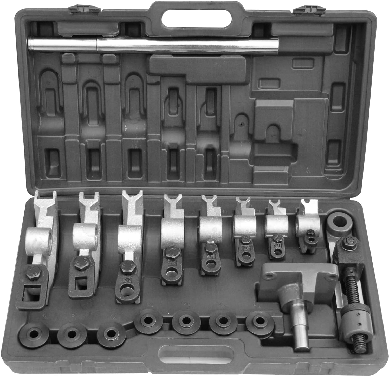 KAKA INDUSTRIAL Manual Pipe Bender MY-22 Kit with 8 Dies, for 3/8" to 1" Round and Square Tube, 180-Degree Bend, Bench Mount or Portable Use