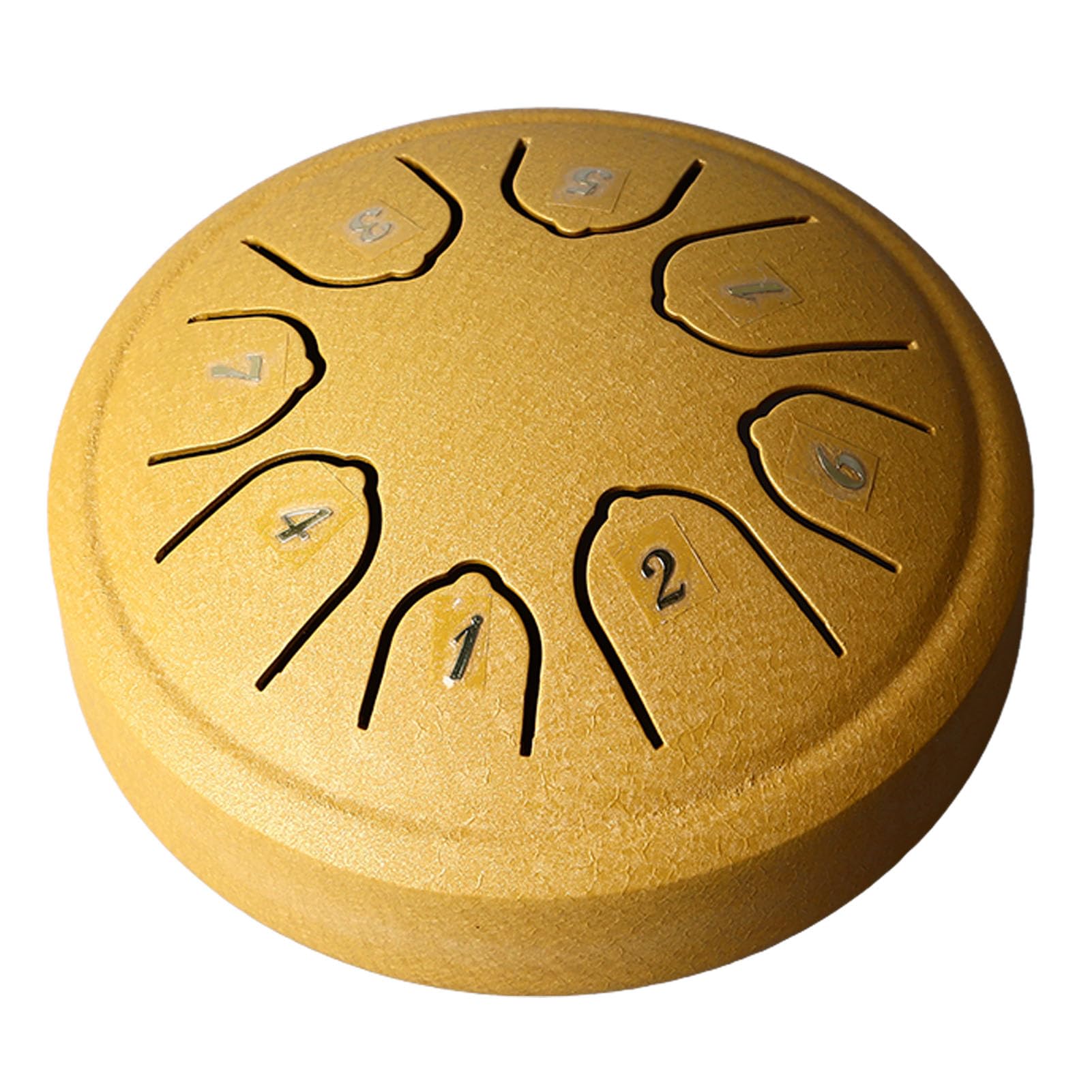 Zungentrommelinstrument aus Stahl, 11,4 cm, 8 Töne, C-Schlüssel, Karbonstahl, kleine Zungentrommel für Erwachsene, Kinder, Anfänger (Gold)