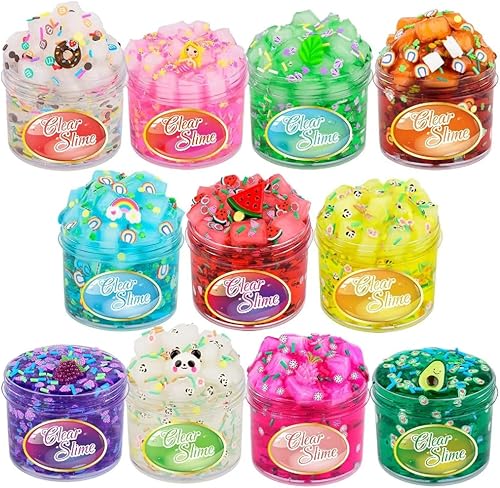 Paquete de 8 slime transparente, juego de limo transparente para niños, regalos de fiesta, juguetes de Navidad, paquete de limo transparente