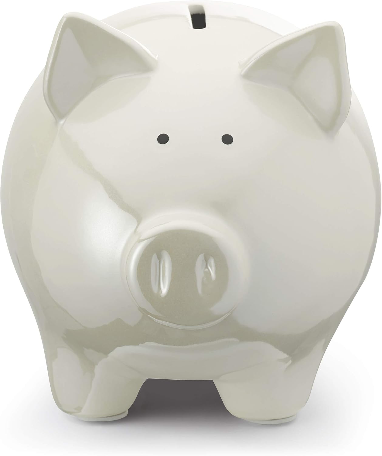 Mousehouse Gifts - White Medium Pig-Themed Piggy Bank for Children Money Box for Kids Ages 3+