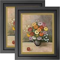 Vista 8 de LUCKYLIFE Portarretratos de madera negra de 5 x 7 pulgadas con paspartú doble negro para mesa o pared, juego de 2