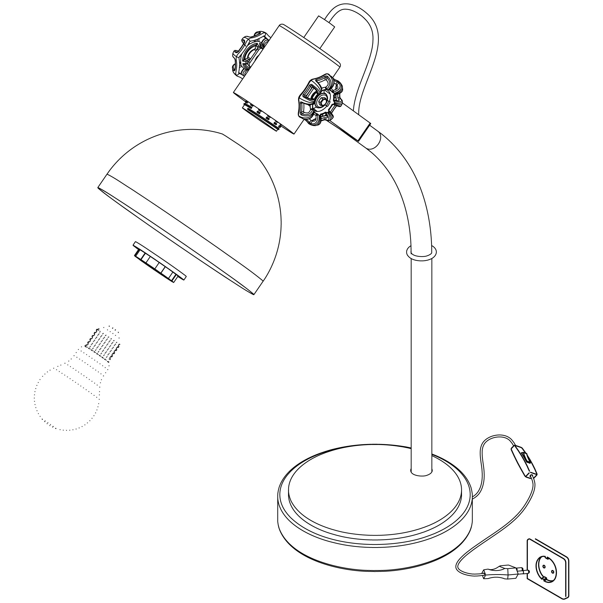 EGLO Tischlampe Lubenham 1 flammige Vintage Tischleuchte