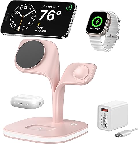 Miniatura 8 de Cargador inalámbrico magnético, estación de carga, soporte de cargador inalámbrico rápido 5 en 1 para iPhone 14, 13, 12 ProMaxMiniPlus, Apple Watch