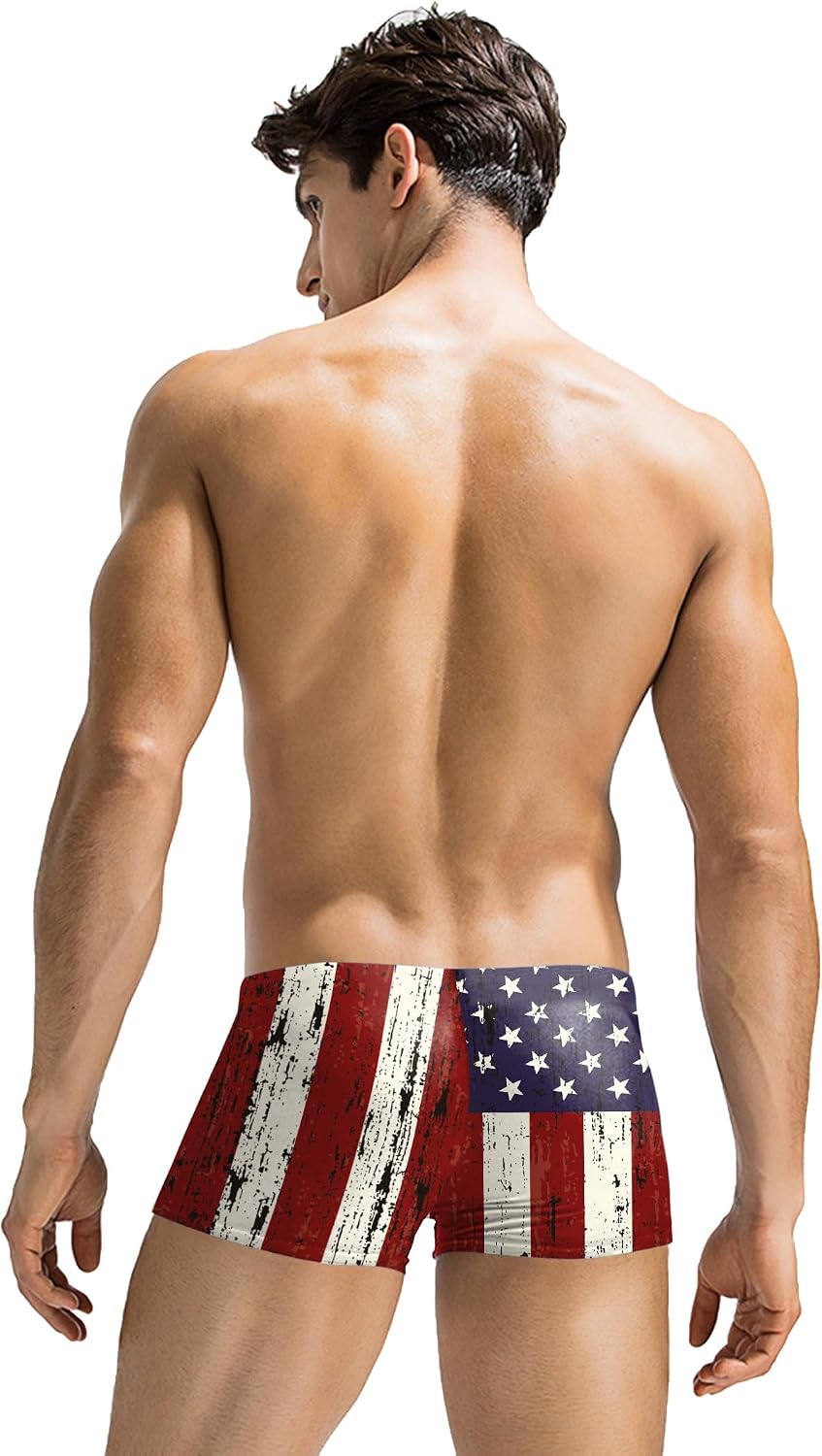 COOFANDY Swim Trunks for Men Sexy Swim Brief Square Leg Swimsuit Swimming Short Bathing Suit with Pocket S-XXL