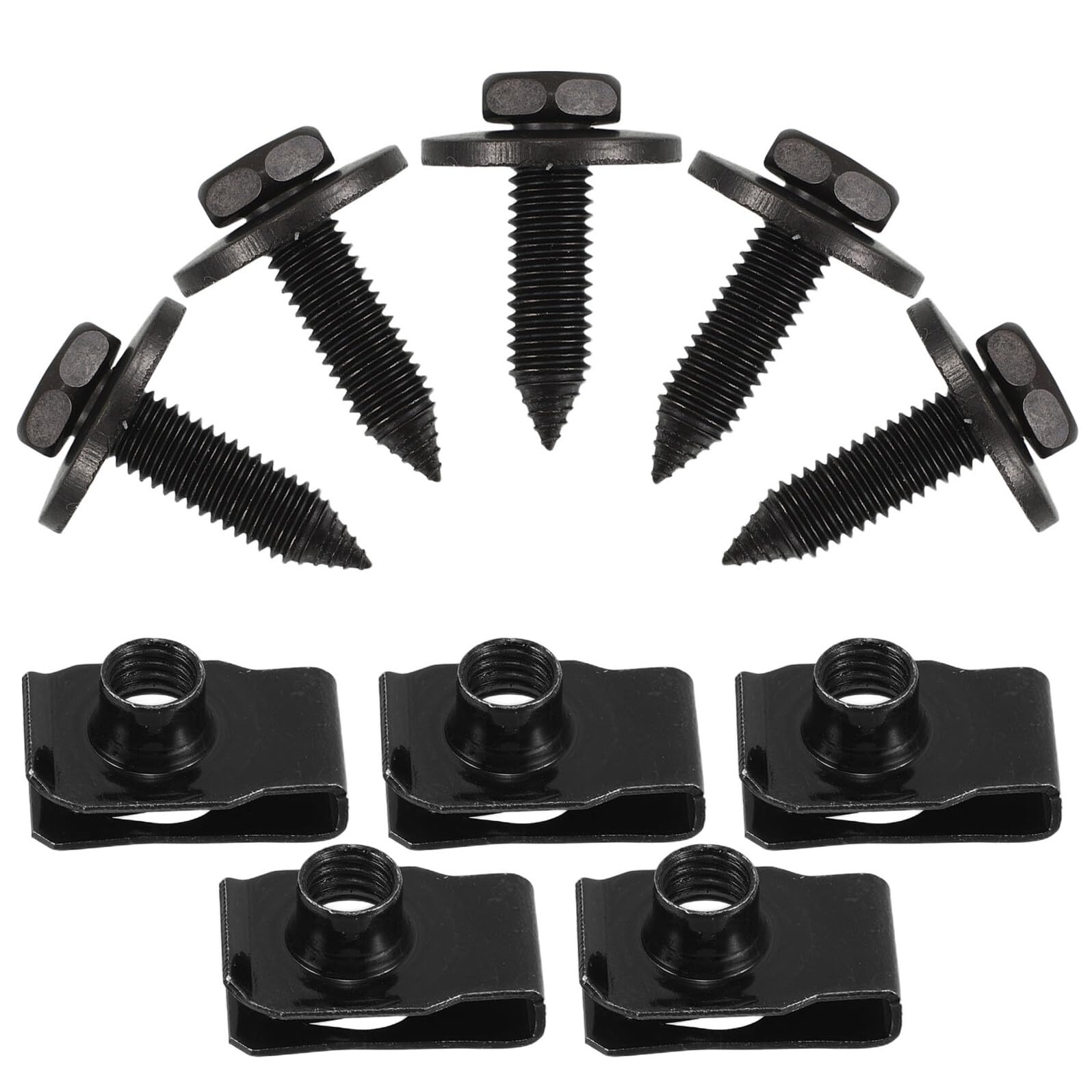 Kit de clips en U de acero resistente para parachoques y paneles de coche 8
