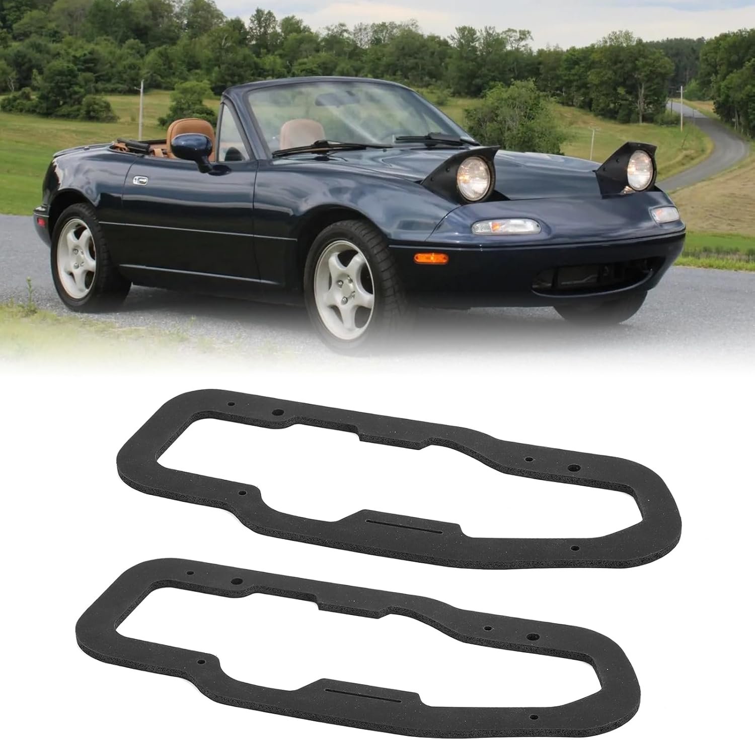 Tail Light Gasket Compatible with 90-97 Mazda Miata MX5, 2 PCS Taillight Gasket For 90-97 Mazda Miata Tail Light Taillights Accessory Black, OEM NA01-51-158