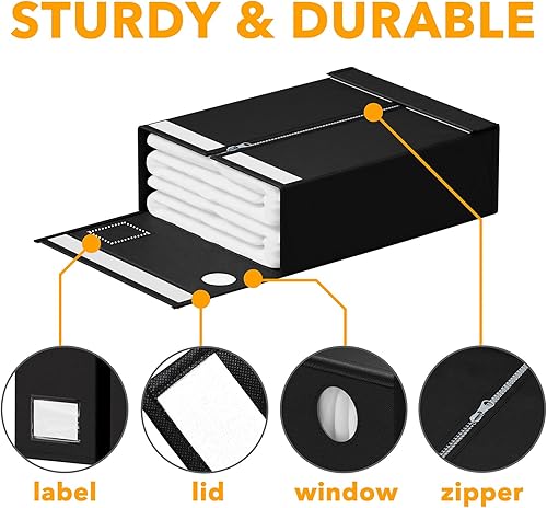 Miniatura 6 de SpaceAid Paquete de 2 organizadores de sábanas y almacenamiento, organizador de sábanas plegable para armario de lino, juego de carpetas de sábanas
