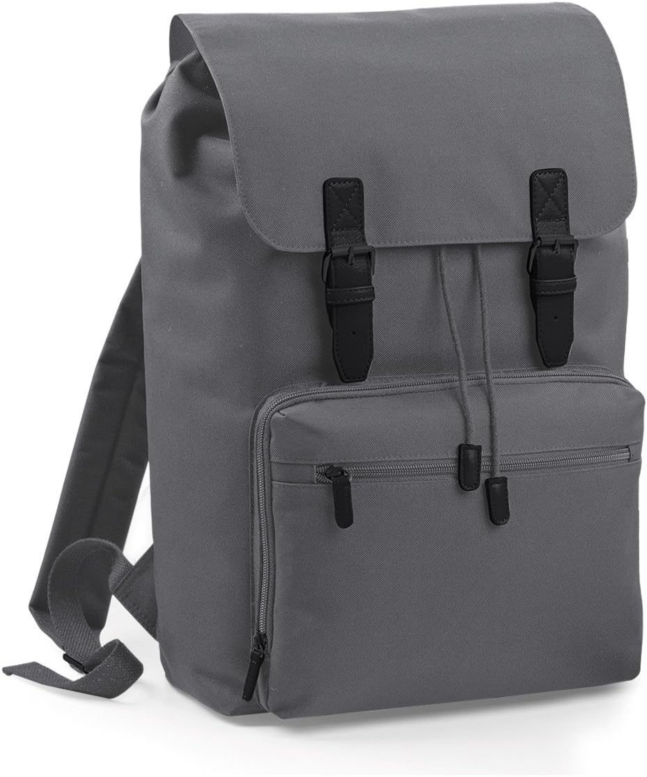 BagBase Heritage Laptop Backpack Bag (Up To 17inch Laptop) (One Size) (Graphite Grey/Black)