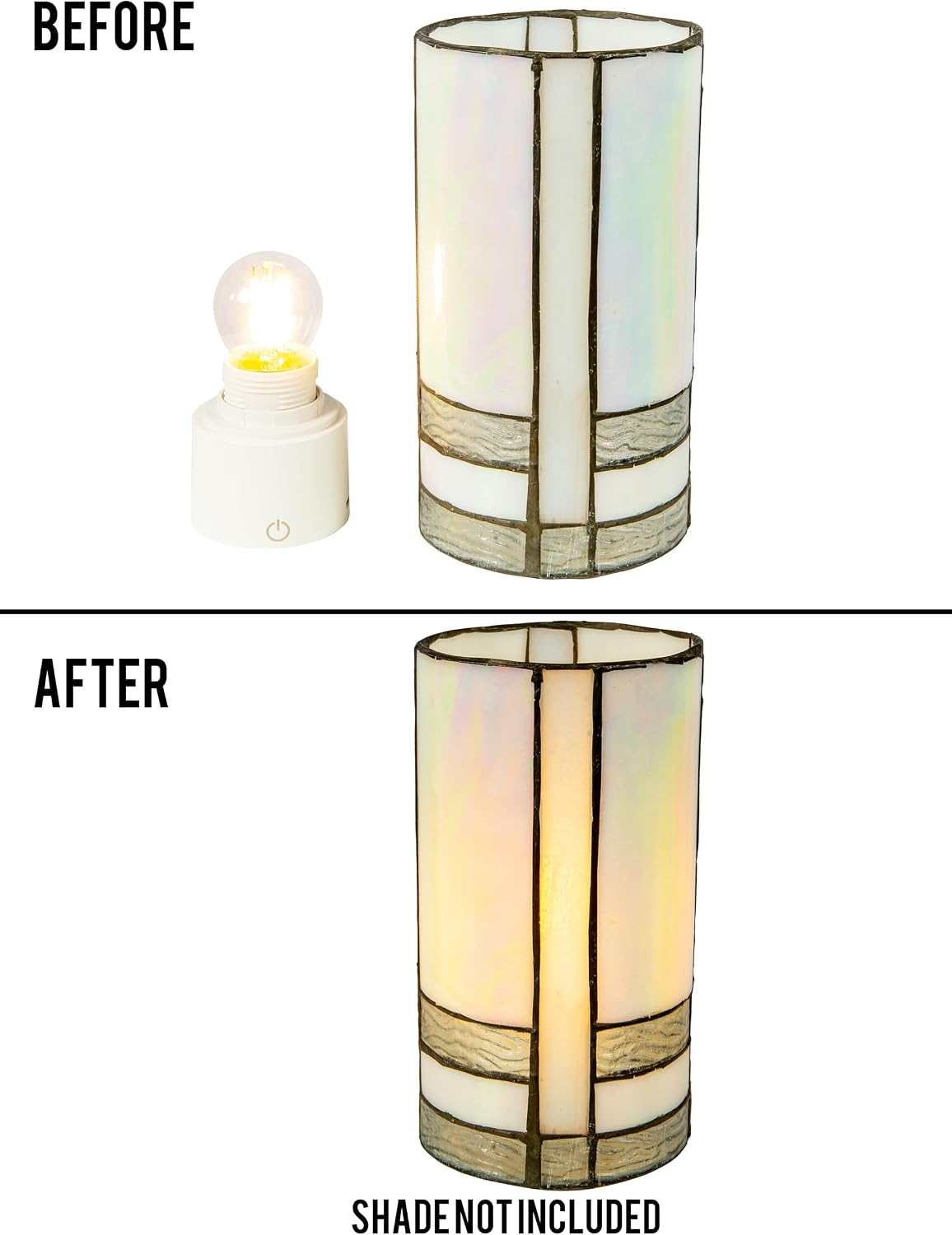 Dale Tiffany KBR15002 Riccari Cordless Rechargeable Accent Lamp with Bulb Included, White, 2.75-Inch Tall