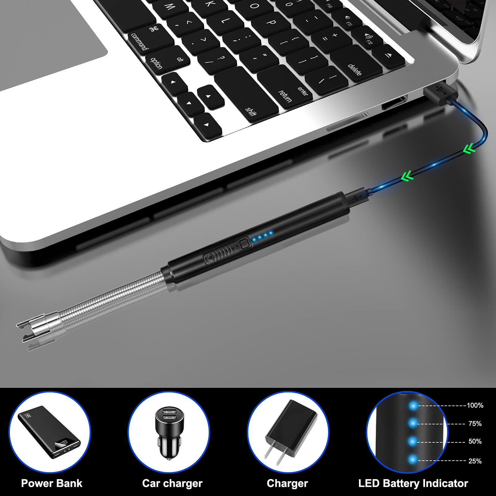 EIRUBY-Encendedor Eléctrico, Encendedor De Velas Recargable USB