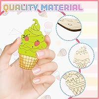 Vista 24 de 80 piezas de adornos de madera de primavera para pintar, 8 estilos de adornos de madera sin acabado para bricolaje, cortes en blanco