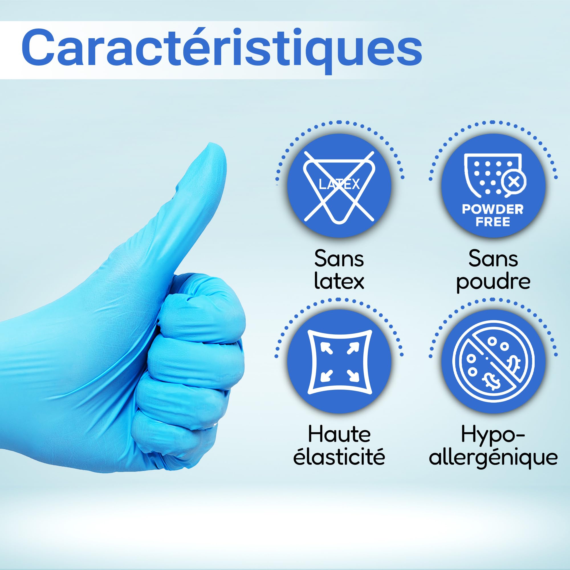BORNOVA Lot de 1000 Gants nitrile jetables medical Gant L Bleu- Sans Latex EN375 et EN455 gant jetable gants menage gants cuisine - gants alimentaire cuisine jetable - gants nettoyage - L