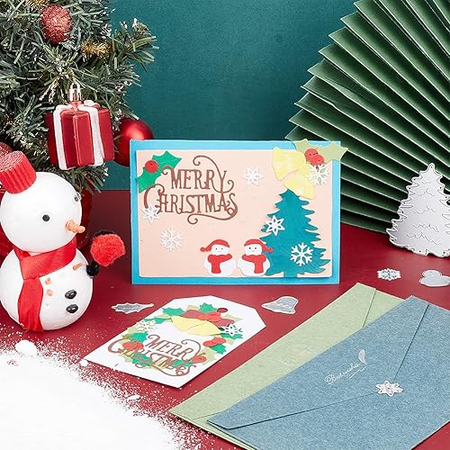 Miniatura 3 de INFUNLY Troqueles de corte de palabras de Feliz Navidad para árbol de Navidad, troqueles de metal para hacer tarjetas, copos de nieve, campanas de