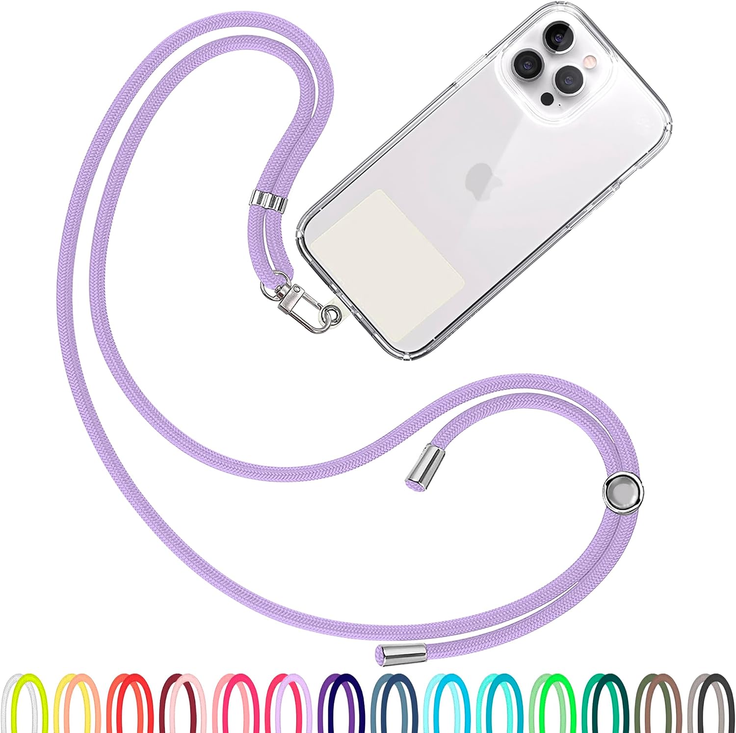 TBOC Lilac Cell Phone Lanyard - Comfortable Universal Smartphone Lanyard - Easy to Use Neck Phone Holder [White Ice Patch] - Adjustable Length Phone Strap Crossbody - Fits All Mobile Phones