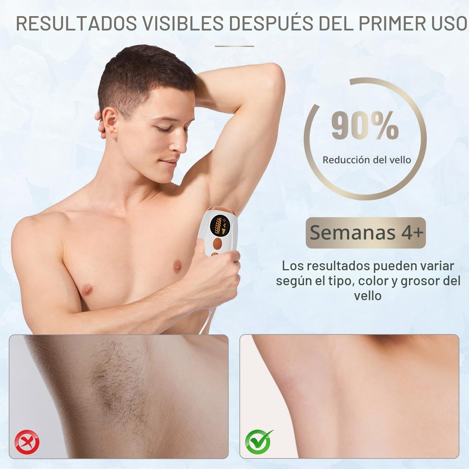 Depiladora IPL Laser con Función de Enfriamiento, 999,999 Flashes, 5 Niveles de Energía, Depilación Permanente para Hombres y Mujeres, Depiladora Luz Pulsada Para Piernas, Bikini, Axilas, Cara