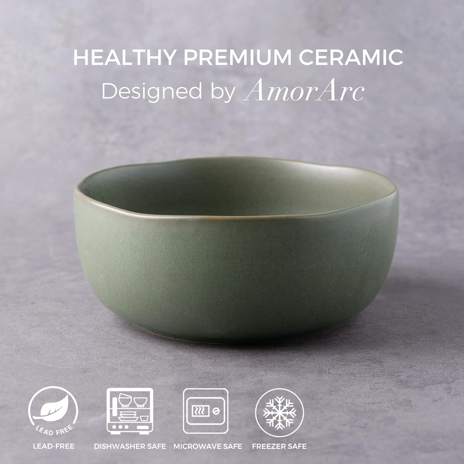 AmorArc Stoneware Cereal Bowls for Kitchen, 28oz Large Ceramic Soup Bowls Set of 4 for Meal,Snacks,Soup, Oven, Microwave&Dishwasher safe Kitchen Bowls with Wavy Rim, Reactive Glaze Matte - Image 6